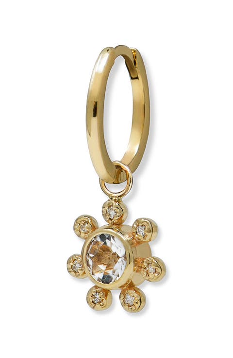 Dew Drop Étoile Diamond & Topaz Single Hoop Earring