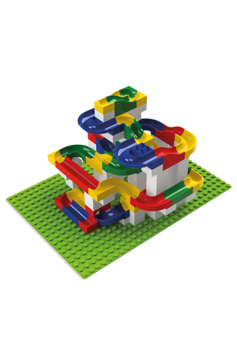 Hubelino 128 Piece Marble Run Toy - Compatible with Building Blocks - STEM Toy for Kids Ages 4+, Made in Germany, 124 Run Elements & 4 Marbles, Alternate, color, Multi