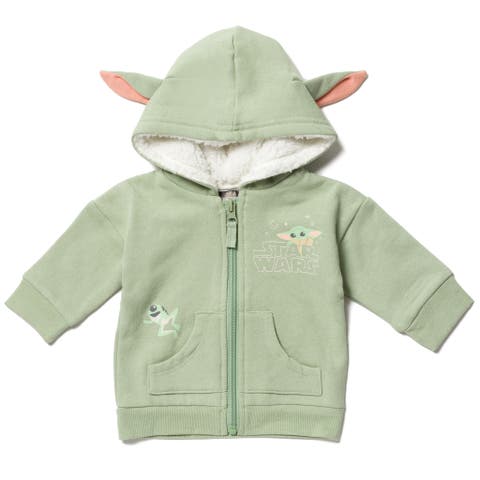 The Mandalorian Grogu Cosplay Fleece Zip-Up Hoodie