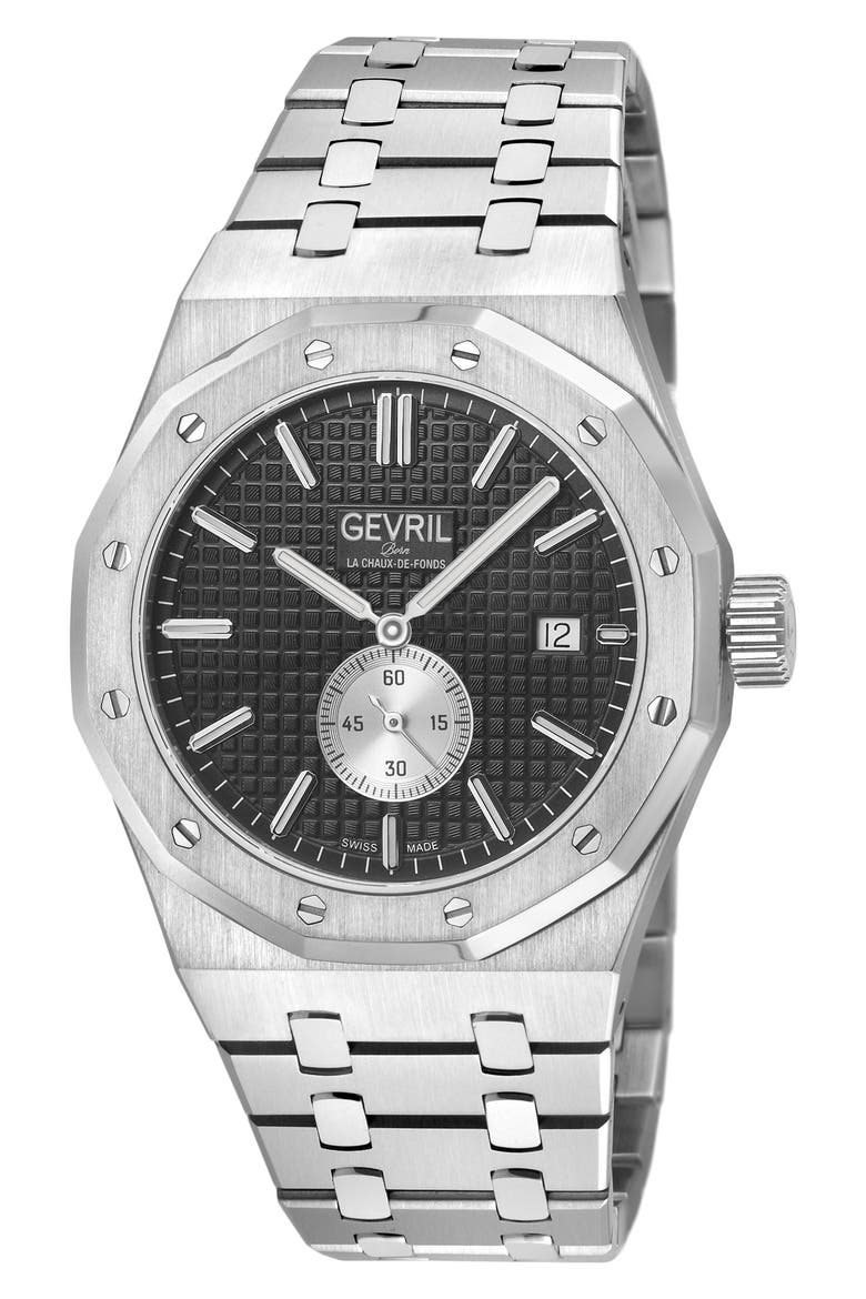 Gotham Bracelet Watch, 41mm, Main, color, SILVER