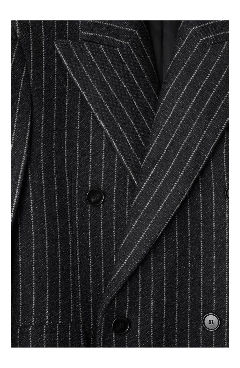 Burberry Pinstriped Wool Tailored Jacket, Alternate, color, 