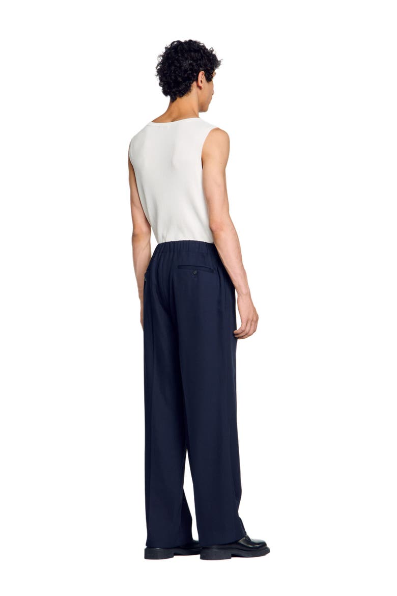 Elasticated wide-leg trousers, Alternate, color, Midnight blue