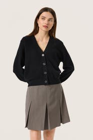 Soaked in Luxury SLSina Button V-neck Rib Knit Cardigan
