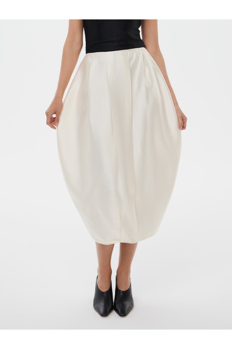 Bridal Silk Wool Blend Tulip Skirt, Main, color, Starlight White