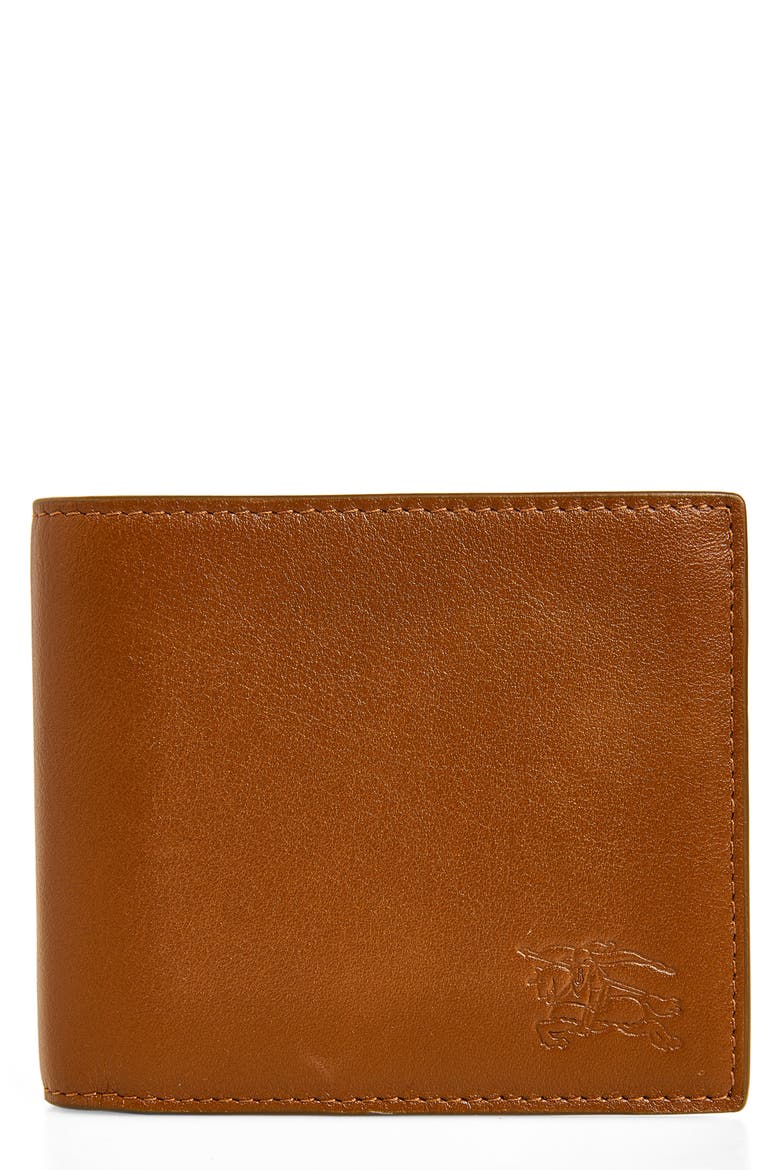 Bifold Leather Wallet, Main, color, FINCH BROWN/ HAZEL