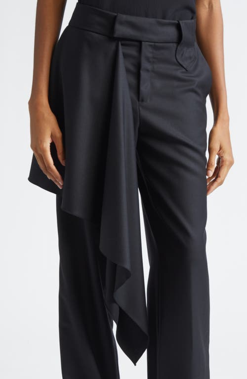 Johanna Ortiz Cascade Ruffle Wool Tea Pants In Black