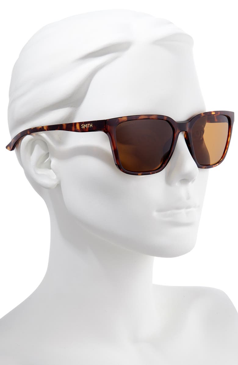 Smith Shoutout 57mm ChromaPop<sup>™</sup> Polarized Square Sunglasses, Alternate, color, Dark Tortoise/ Brown