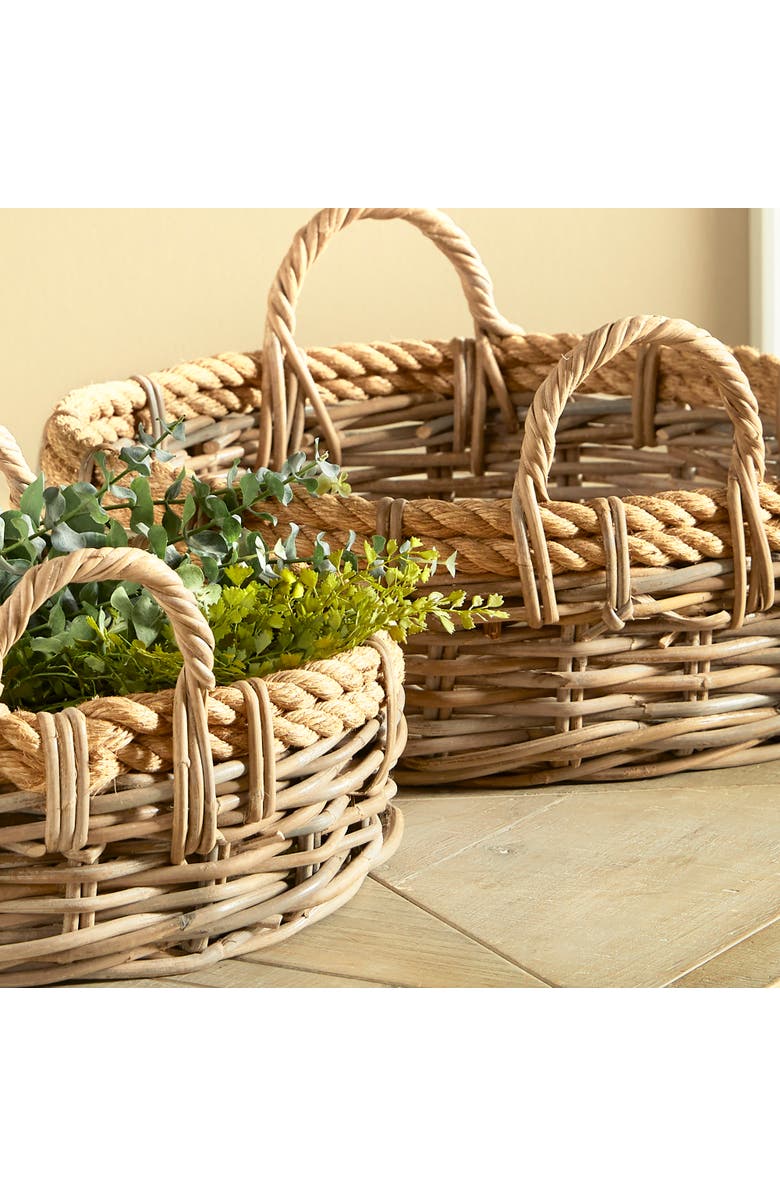 Napa Home & Garden Sonoma Low Baskets Set of 2, Alternate, color, Brown