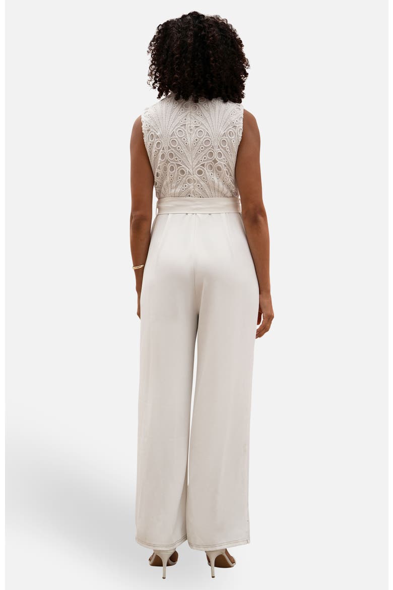 Lace Sleeveless Jumpsuit, Alternate, color, Ivory