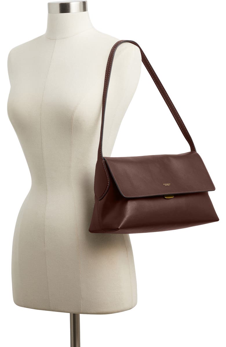 COACH Chelsea 30 Natural Grain Leather Shoulder Bag, Alternate, color, B4/Maple
