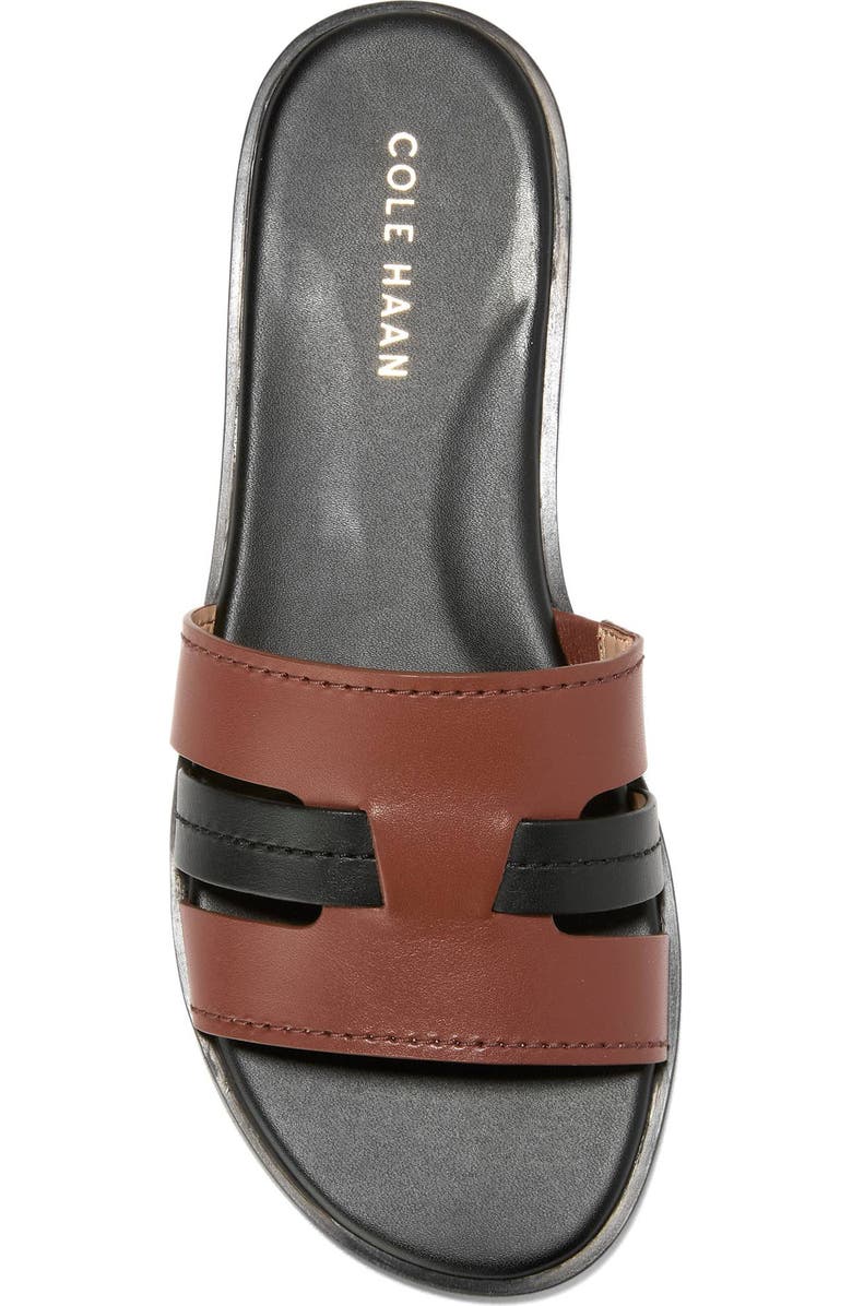 Cole Haan Flynn Fisherman Slide Sandal, Alternate, color, Dark Cuoio/ Black Leather