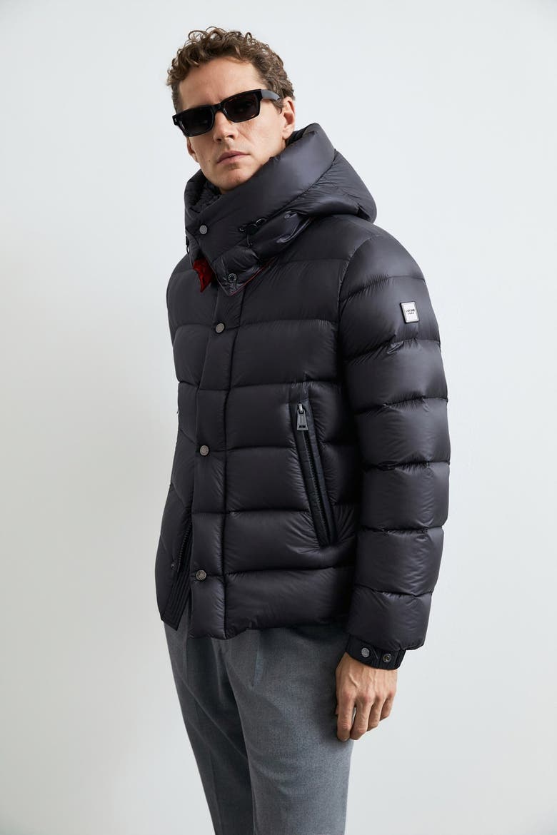 Marty Men's Goose Down Puffer Jacket With Removable Hood, Alternate, color, Black