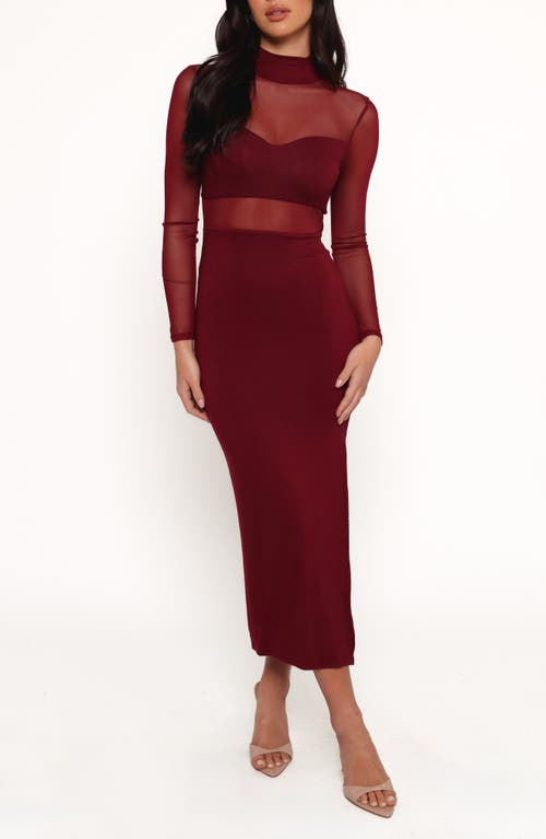 Petal And Pup Petal & Pup Farrow Long Sleeve Midi Dress In Red