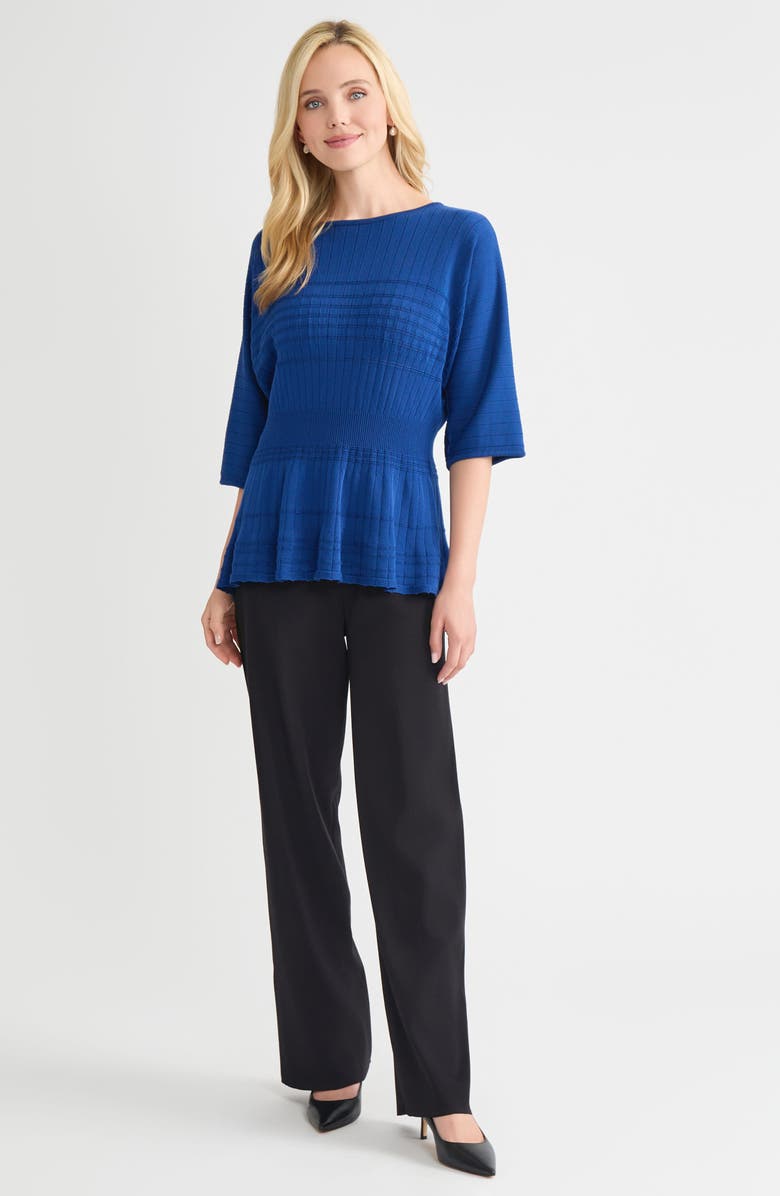 Misook Dolman Sleeve Rib Sweater, Alternate, color, Lazuli Blue