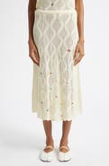 YanYan Cotton Lattice Stitch Midi Skirt