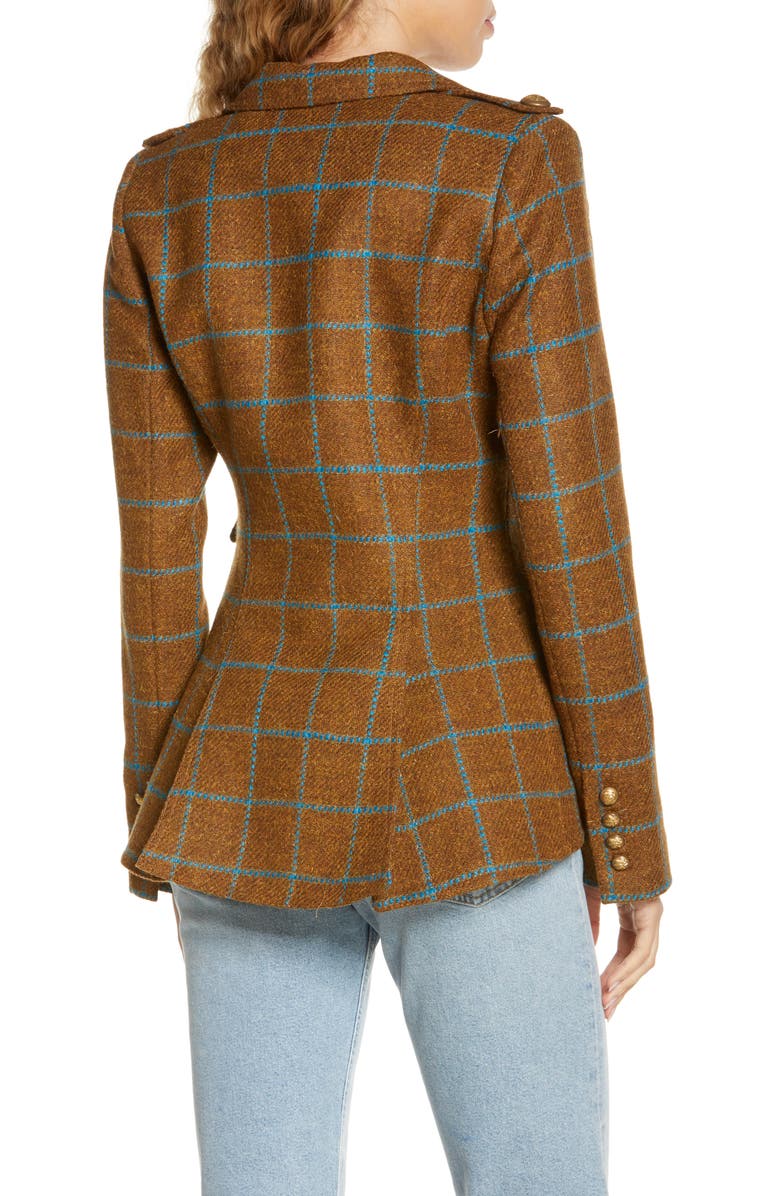 Smythe Equestrian Windowpane Check Wool Blazer, Alternate, color,