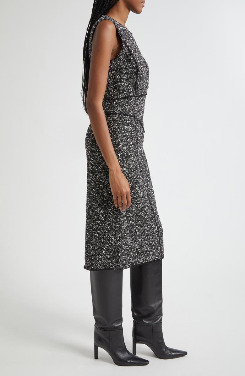Lafayette 148 New York Fringed Seam Wool Blend Tweed Sheath Dress, Alternate, color, Black Multi