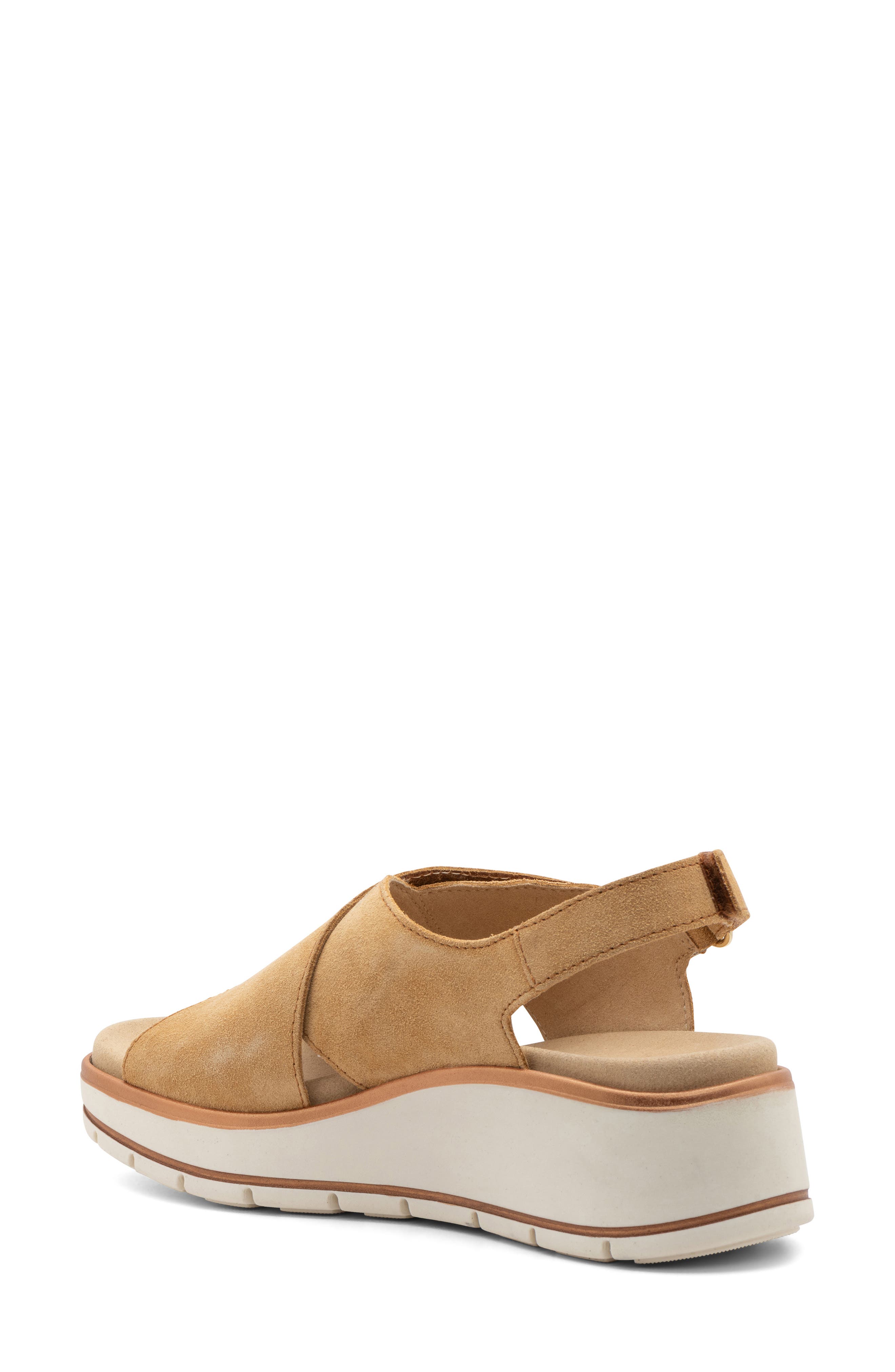 ara Santiago Slingback Platform Wedge Sandal, Alternate, color, Caramel