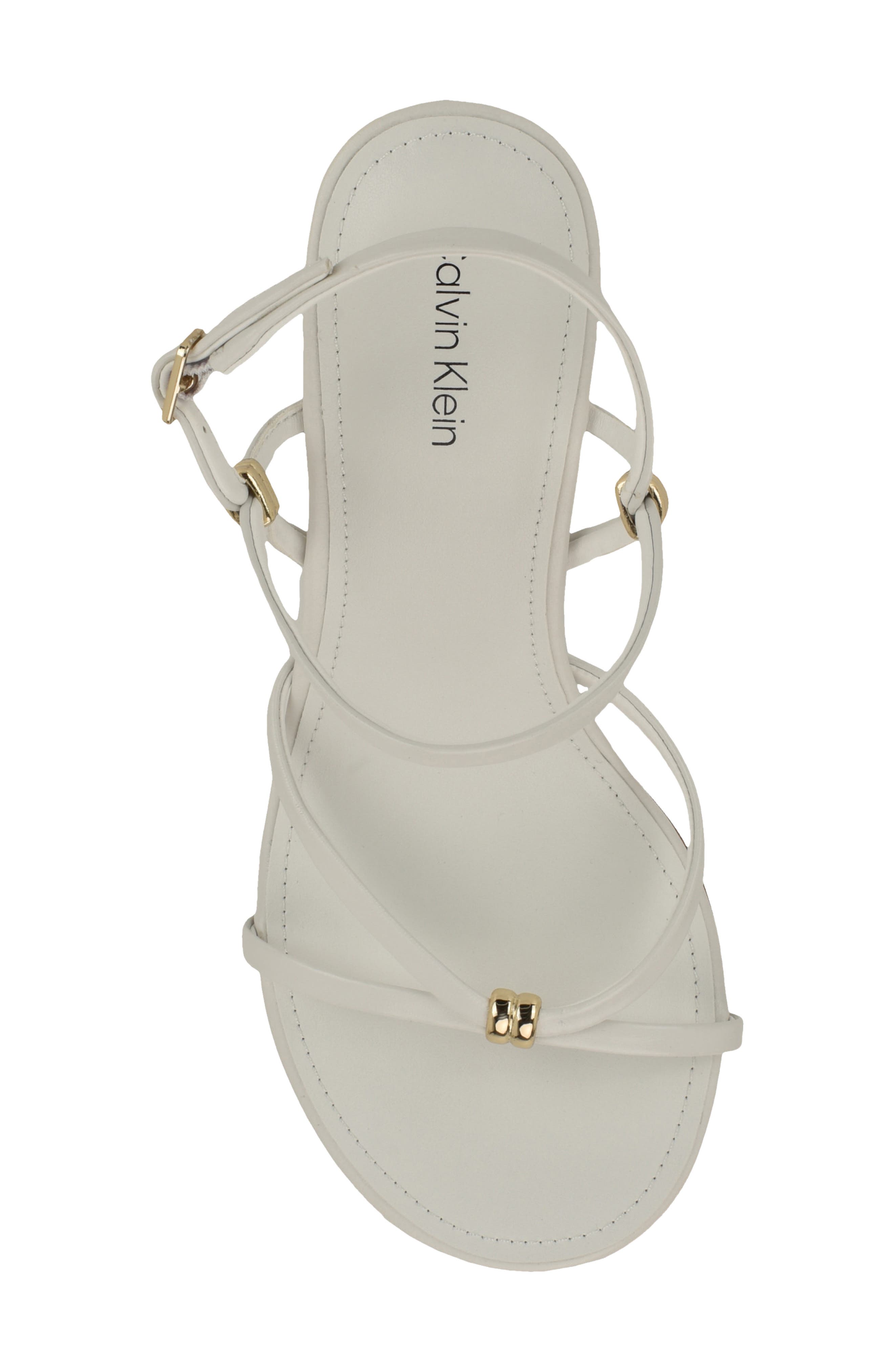 Deliney Ankle Strap Wedge Sandal, Alternate, color, WHITE