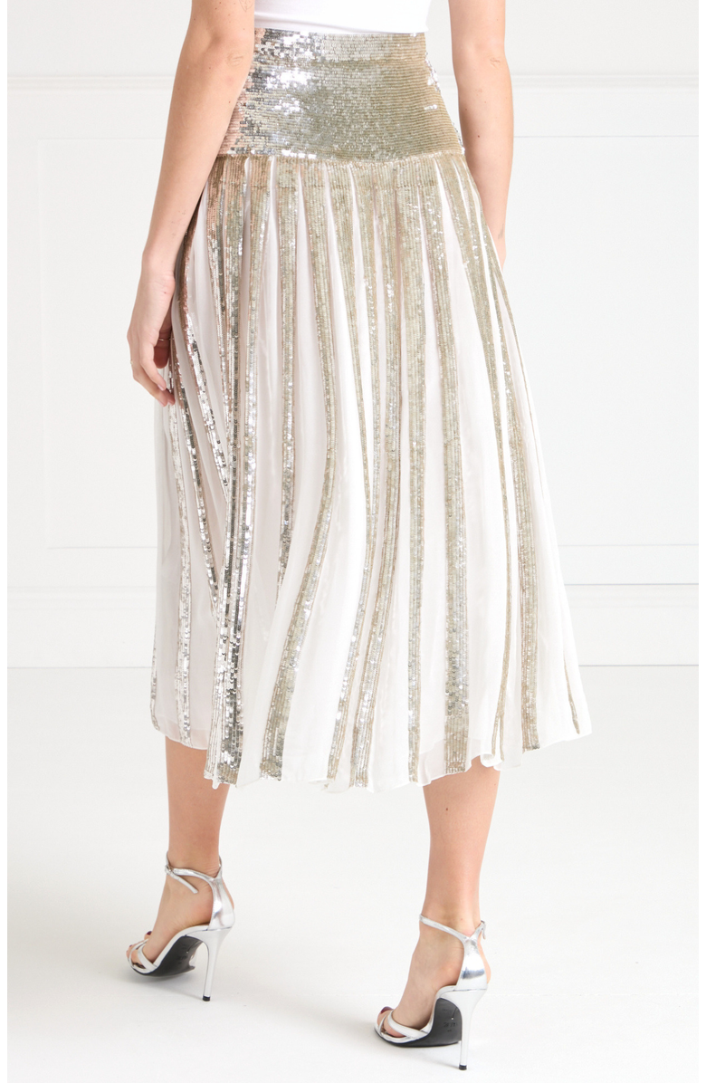 Temperley London Filigree Skirt, Alternate, color, Silver