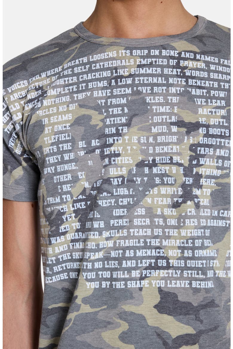Skull Text Camo Print Graphic Ringer T-Shirt, Alternate, color, CAMO