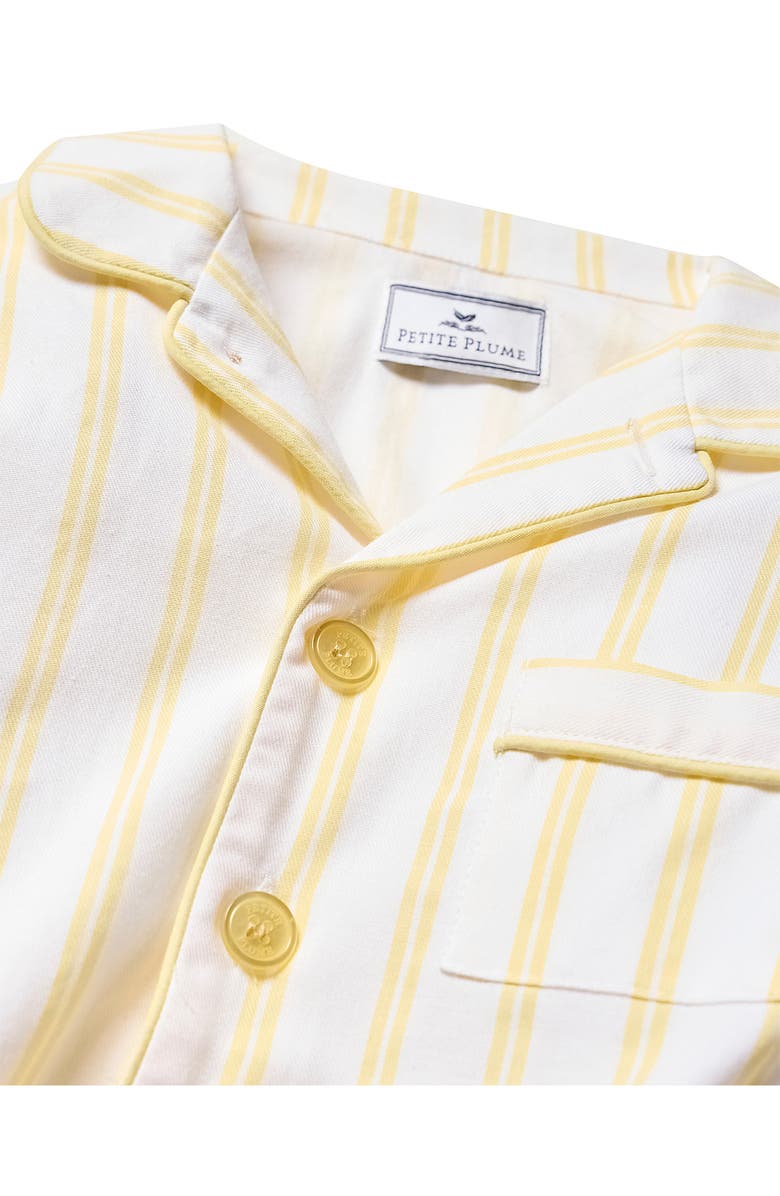 Petite Plume Kids' Stripe Cotton Blend Twill Two-Piece Pajamas, Alternate, color,