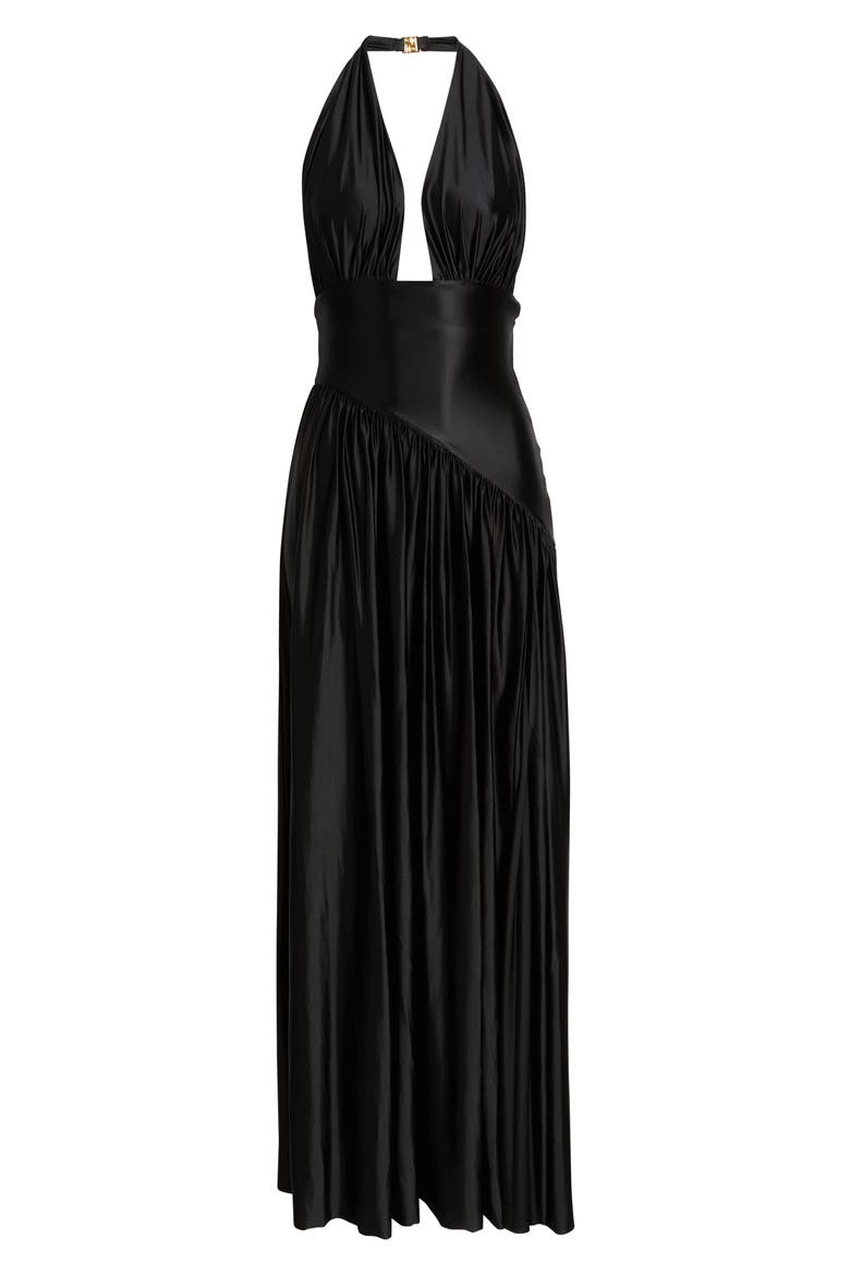 Rae Halter Gown, Alternate, color, BLACK