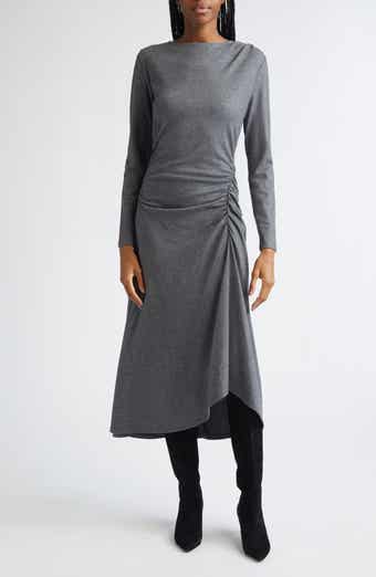 Veronica Beard Theodora Ruched Long Sleeve Midi Dress