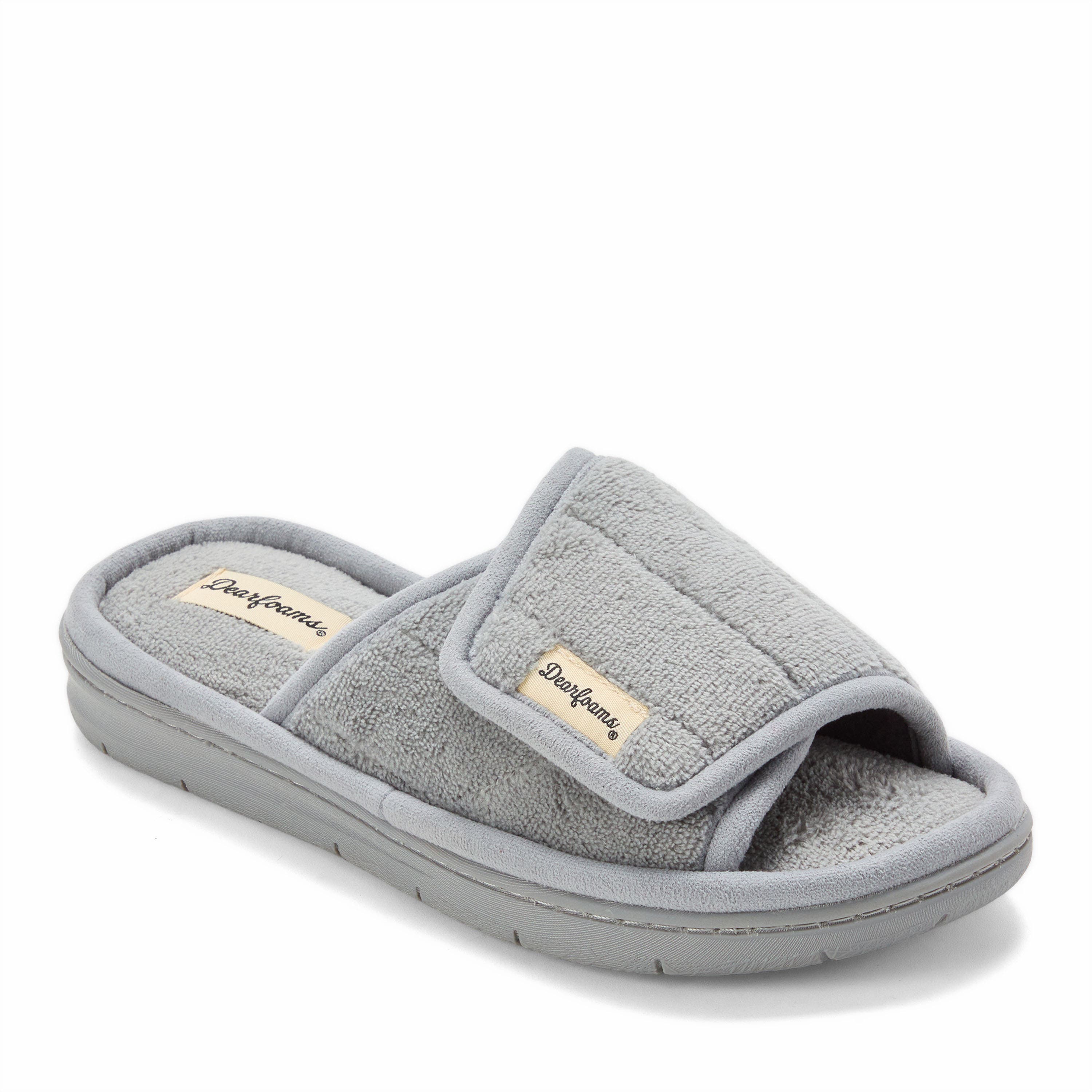 DEARFOAMS Mickey Terry Adjustable Shower Slide Slipper, Main, color, Sleet