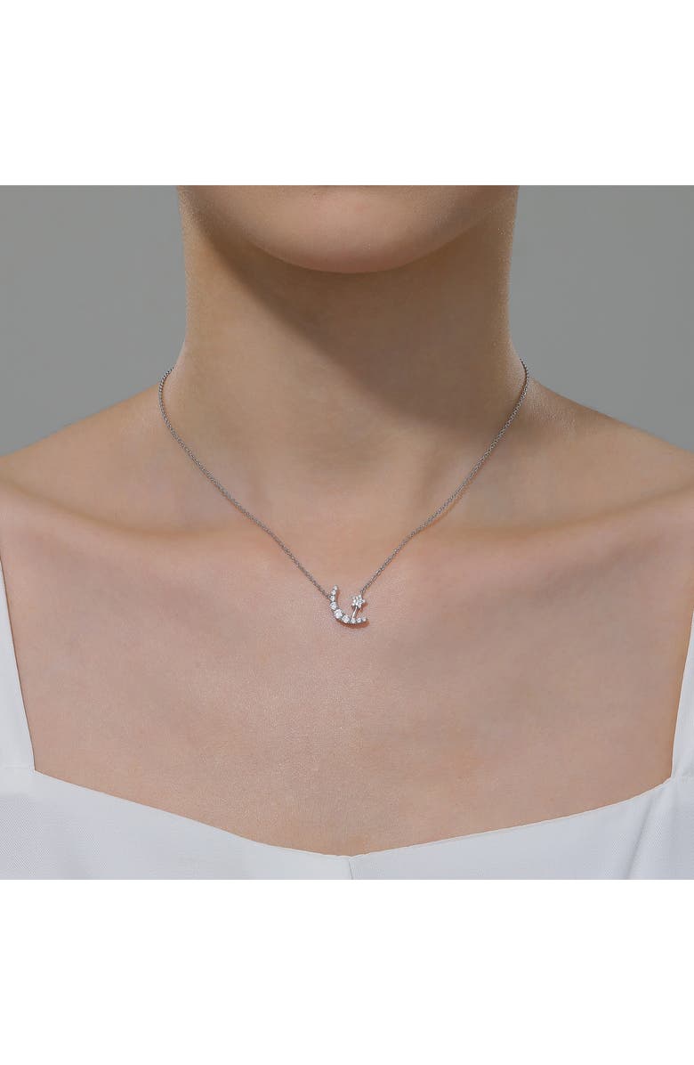 Lafonn Moon & Star Pendant Necklace, Alternate, color, 
