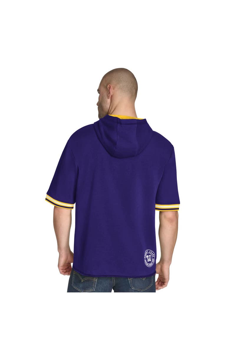 TOMMY JEANS Men's Tommy Jeans Purple Los Angeles Lakers Paul French Terry Short Sleeve Pullover Hoodie, Alternate, color, Purple