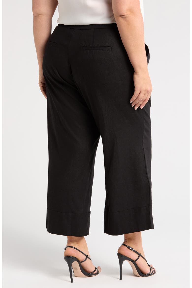 Courtyard Linen Blend Capri Pants, Alternate, color, BLACK