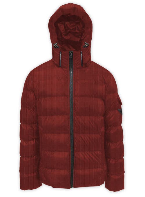 Point Zero Fine Corduroy Puffer Jacket In Brandy