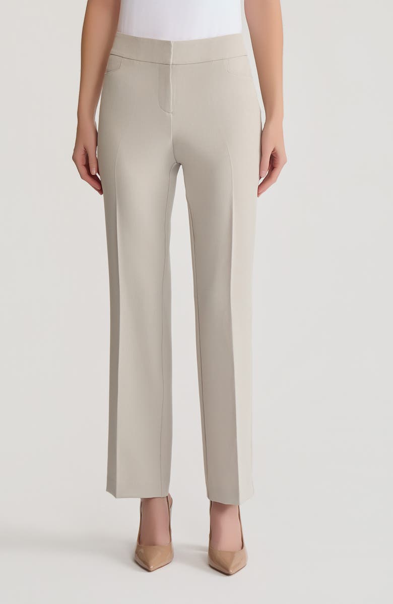 KASPER Flat Front Pants, Main, color, Summer Straw