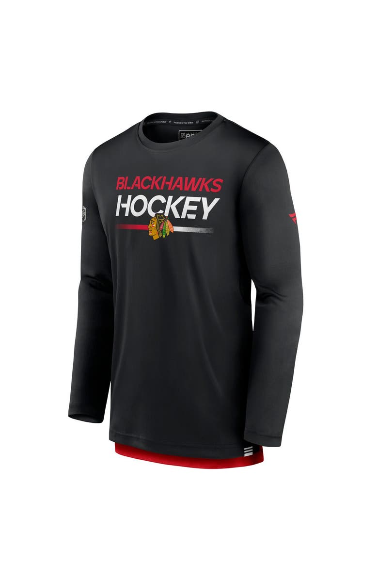 FANATICS Men's Fanatics Branded Black Chicago Blackhawks Authentic Pro Long Sleeve T-Shirt, Alternate, color,
