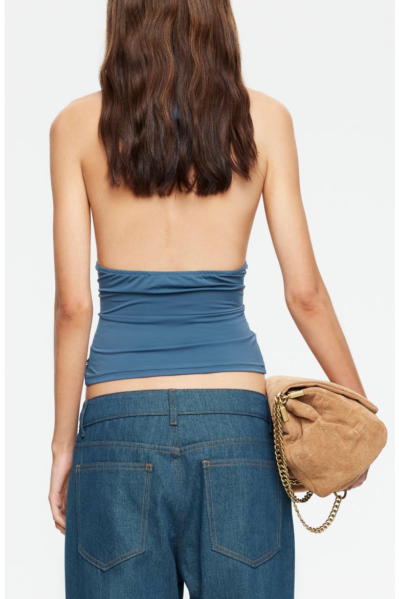 Safari Stud Halter Crop Top, Alternate, color, SLATE