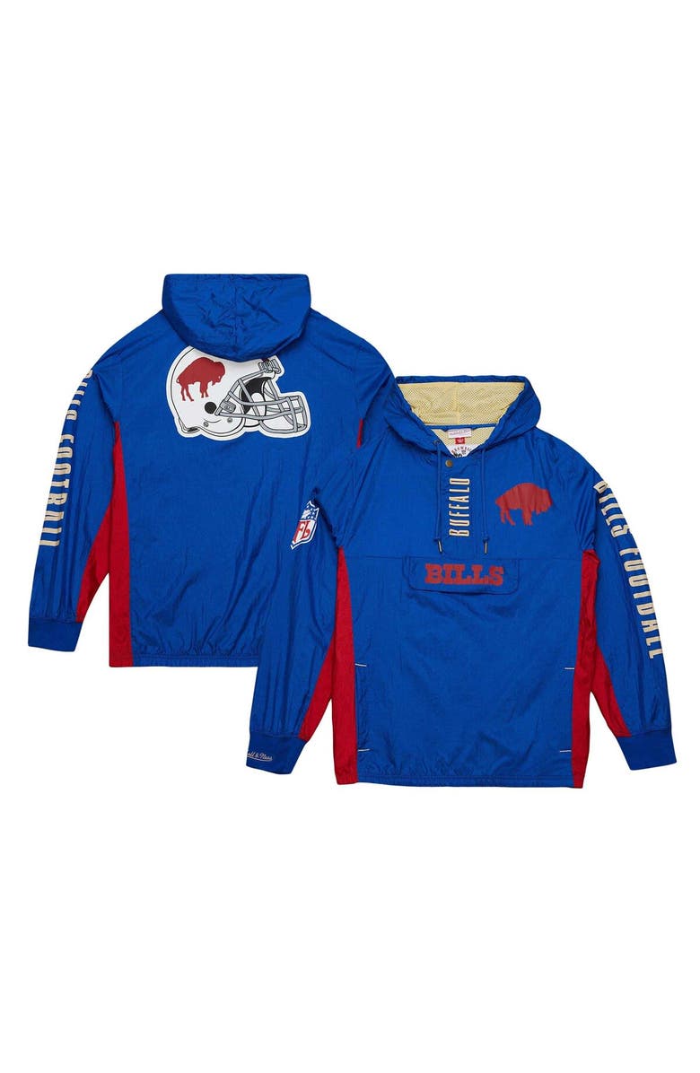 Mitchell & Ness Men's Mitchell & Ness Royal Buffalo Bills Team OG 2.0 Anorak Vintage Logo Quarter-Zip Windbreaker Jacket, Main, color, 