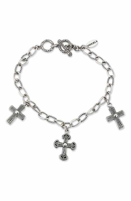 SAMUEL B. Filigree Cross Charm Bracelet