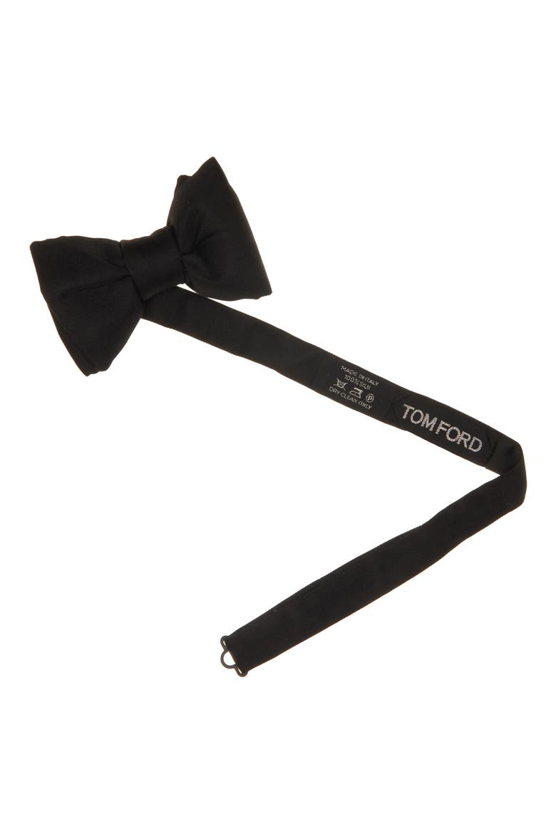 Pre-Tied Silk Twill Bow Tie, Alternate, color, LB999 BLACK