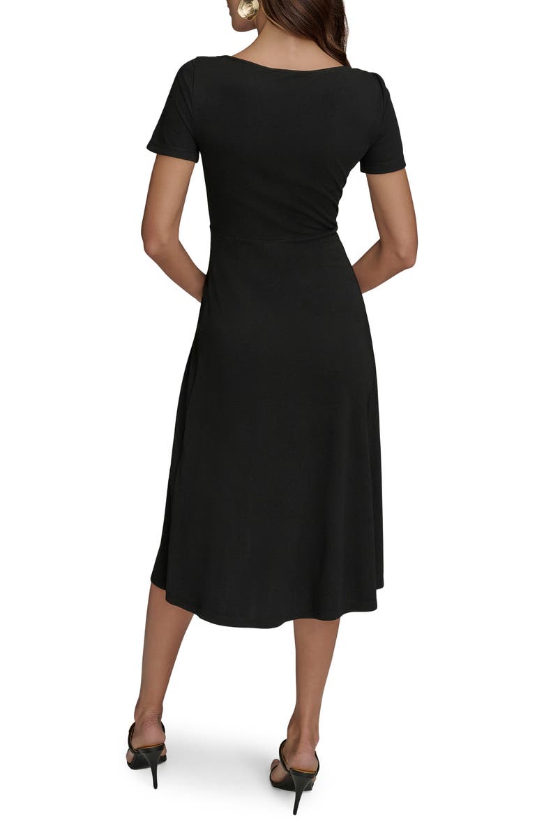 Donna Karan New York Twist Detail Knit Midi Dress, Alternate, color, Black