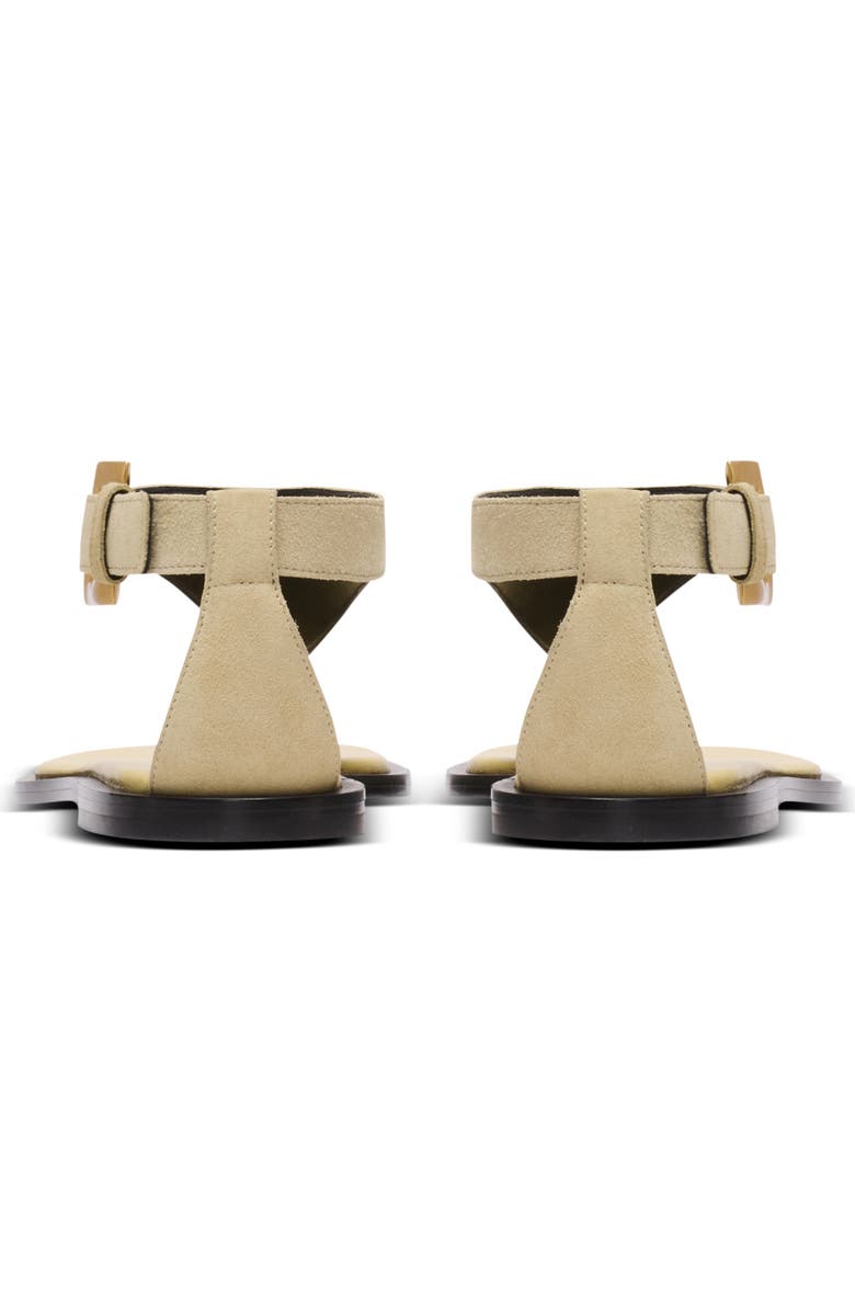 Balmain Anthem flat toe-post sandals in suede, Alternate, color, Beige