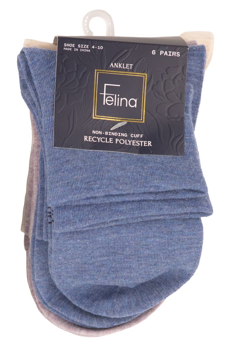 Assorted 6-Pack Ankle Socks, Alternate, color, DUSK/ LAVENDER/ SAND