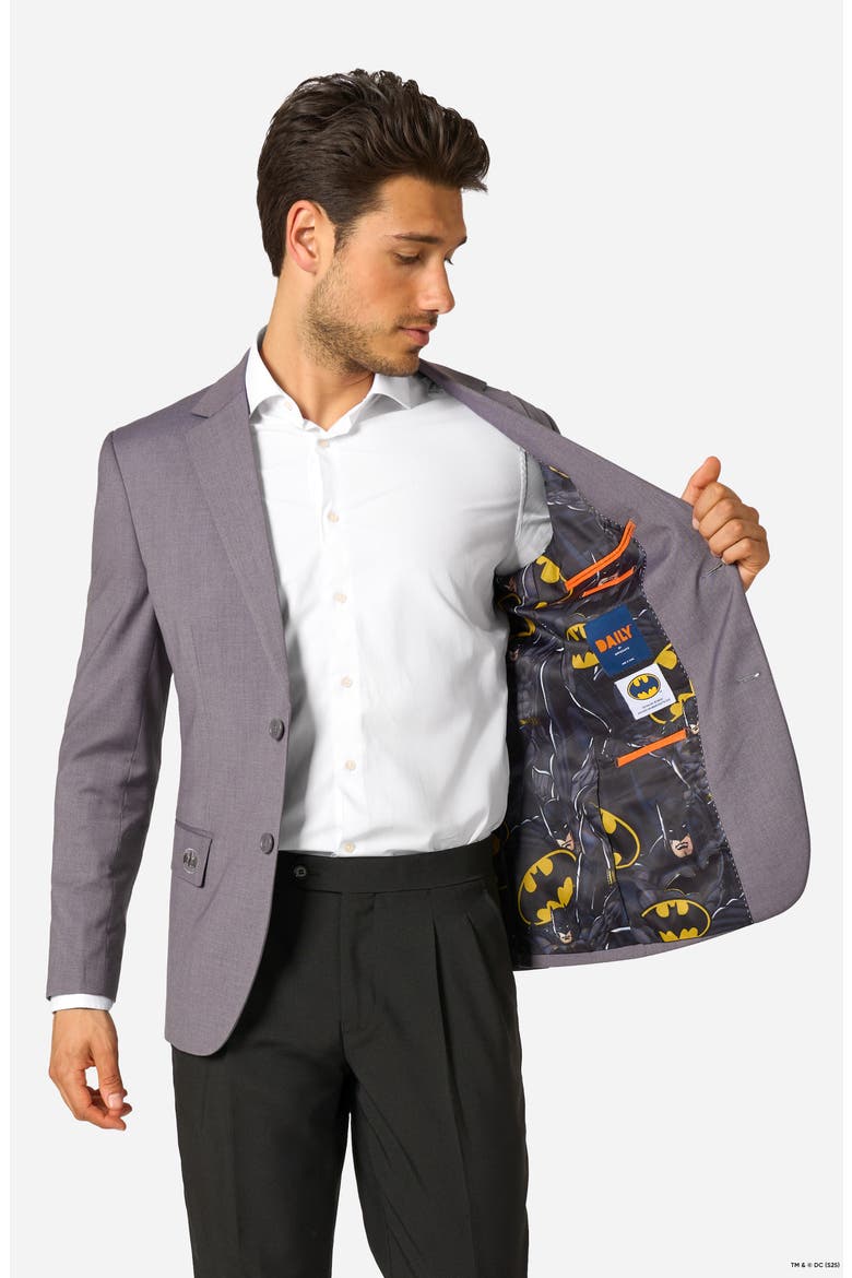 x Batman Daily Slim Fit Grey Stretch Sport Coat, Alternate, color, GREY