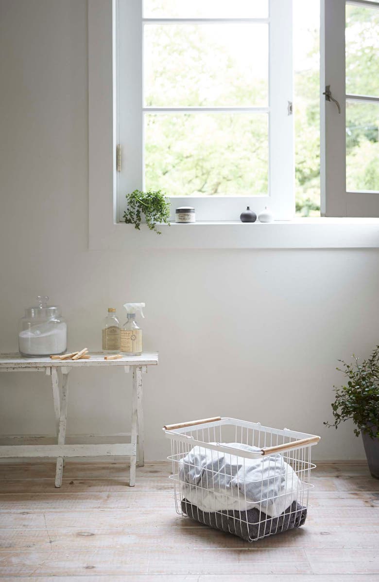 Yamazaki Tosca Laundry Basket, Alternate, color, White
