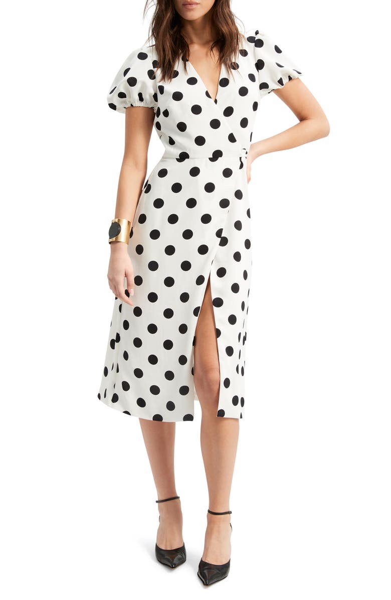Bardot Devyn Dot Faux Wrap Dress, Main, color,