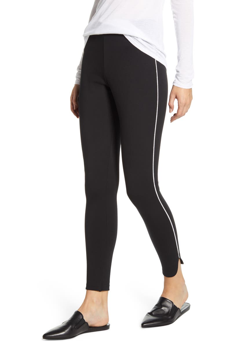 Nordstrom Ponte Metallic Stripe Tuxedo Leggings, Main, color,