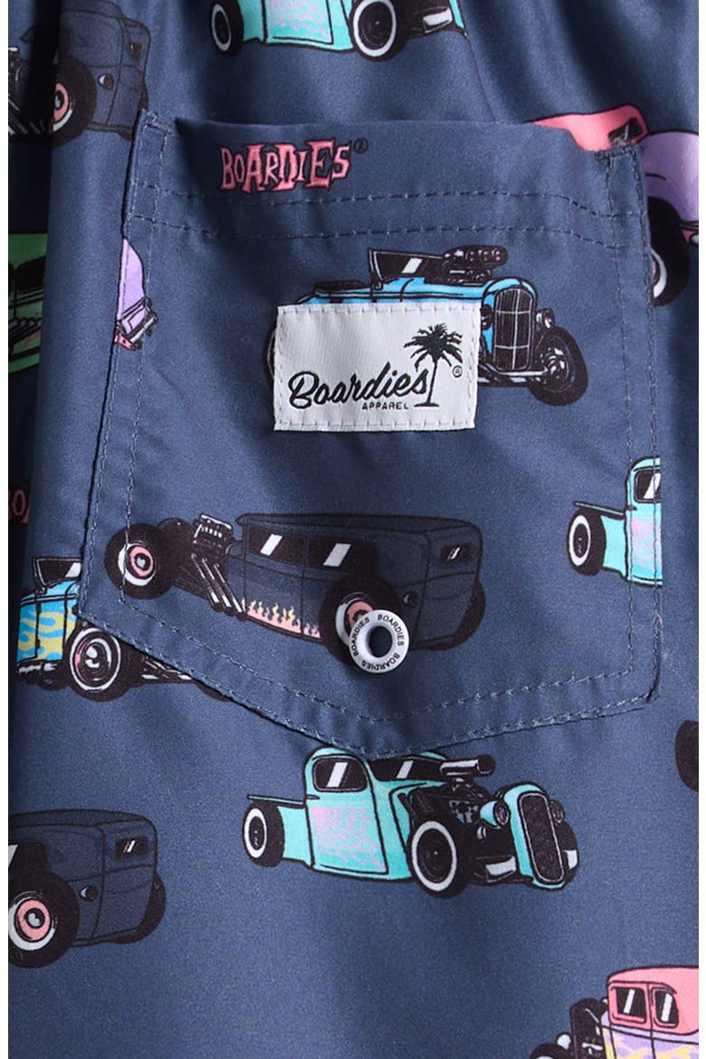 Kids' Car Print Swim Trunks, Alternate, color, GREY