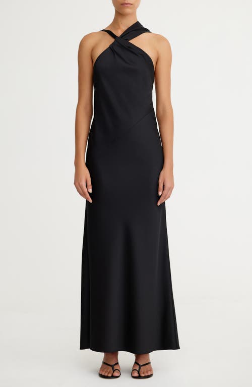 Significant Other Lucile Draped Sleeveless Gown In Black