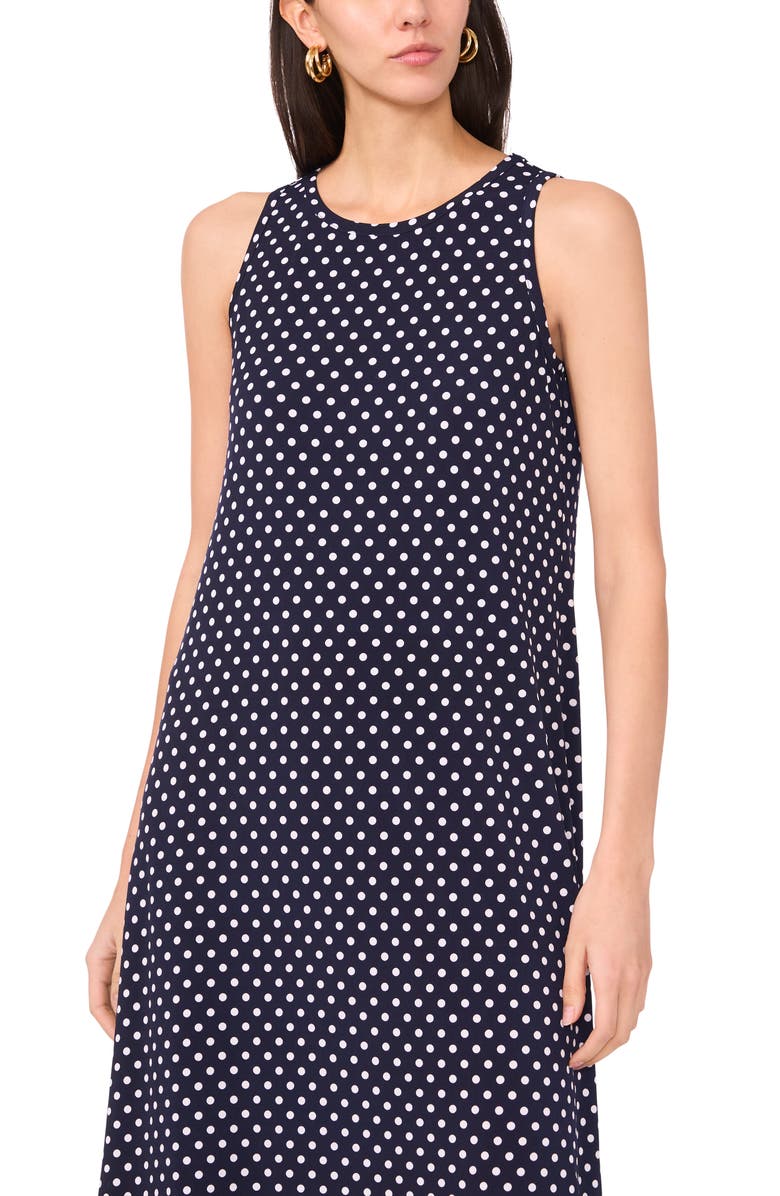 Vince Camuto Polka Dot Keyhole Back Maxi Dress, Alternate, color, Classic Navy