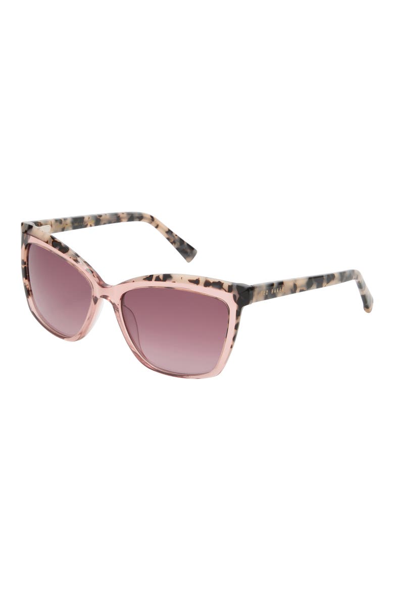 56mm Gradient Square Sunglasses, Alternate, color, BLUSH